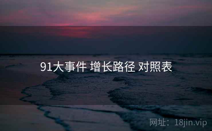 91大事件 增长路径 对照表